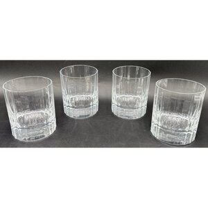 Set 4 Luigi Bormioli Whiskey Rocks Cocktail Glasses Clear Italy Mark Etched
